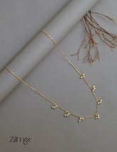 PE1011725 - Gold Plated Pearl Hanging Invisible Necklace 3-Zilmor